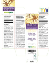 Naturalma Devils Claw label close-up highlights Italian-made tincture.