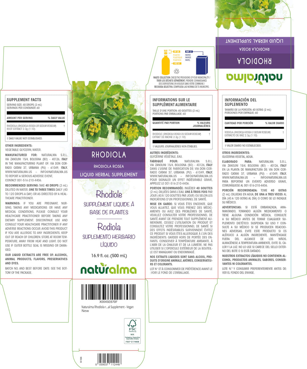 Naturalma liquid extract drops showing 40 drops per 2 ml serving.