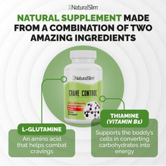 NaturalSlim Crave Control bottle being poured for convenient daily snack control