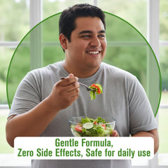 Closeup of Good Flora capsules emphasizing easy swallow design