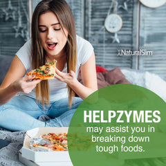 NaturalSlim Helpzymes ingredients panel highlighting pancreatin and bromelain