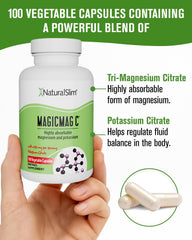NaturalSlim MagicMag C bottle highlighting bone support from magnesium citrate