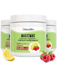 NaturalSlim MagicMag Raspberry Lemon powder pack ready to mix for daily magnesium support and refreshment.
