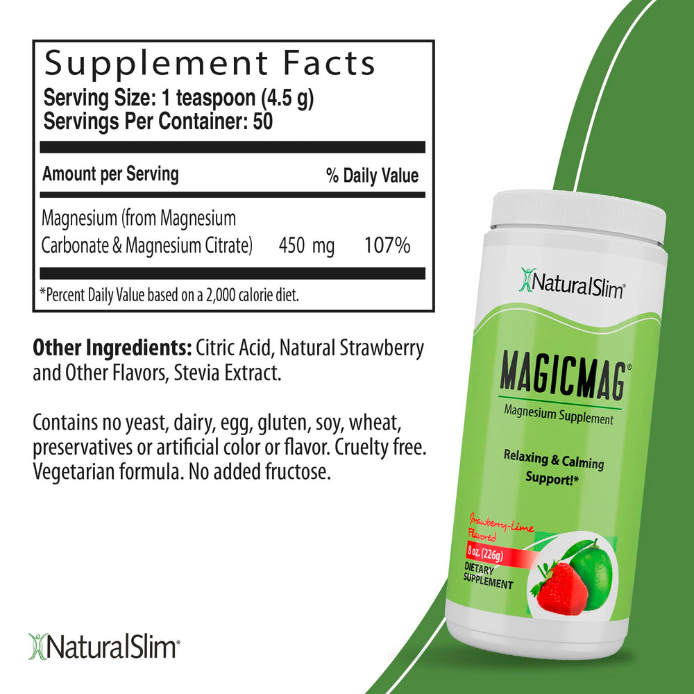 NaturalSlim MagicMag strawberry-lime-flavor-dispense showing no added sugar.