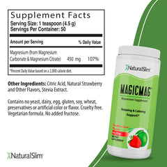 NaturalSlim MagicMag strawberry-lime-flavor-dispense showing no added sugar.