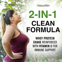 NaturalSlim Metabolic Protein C-Plus vanilla shake with ice ready for refreshment