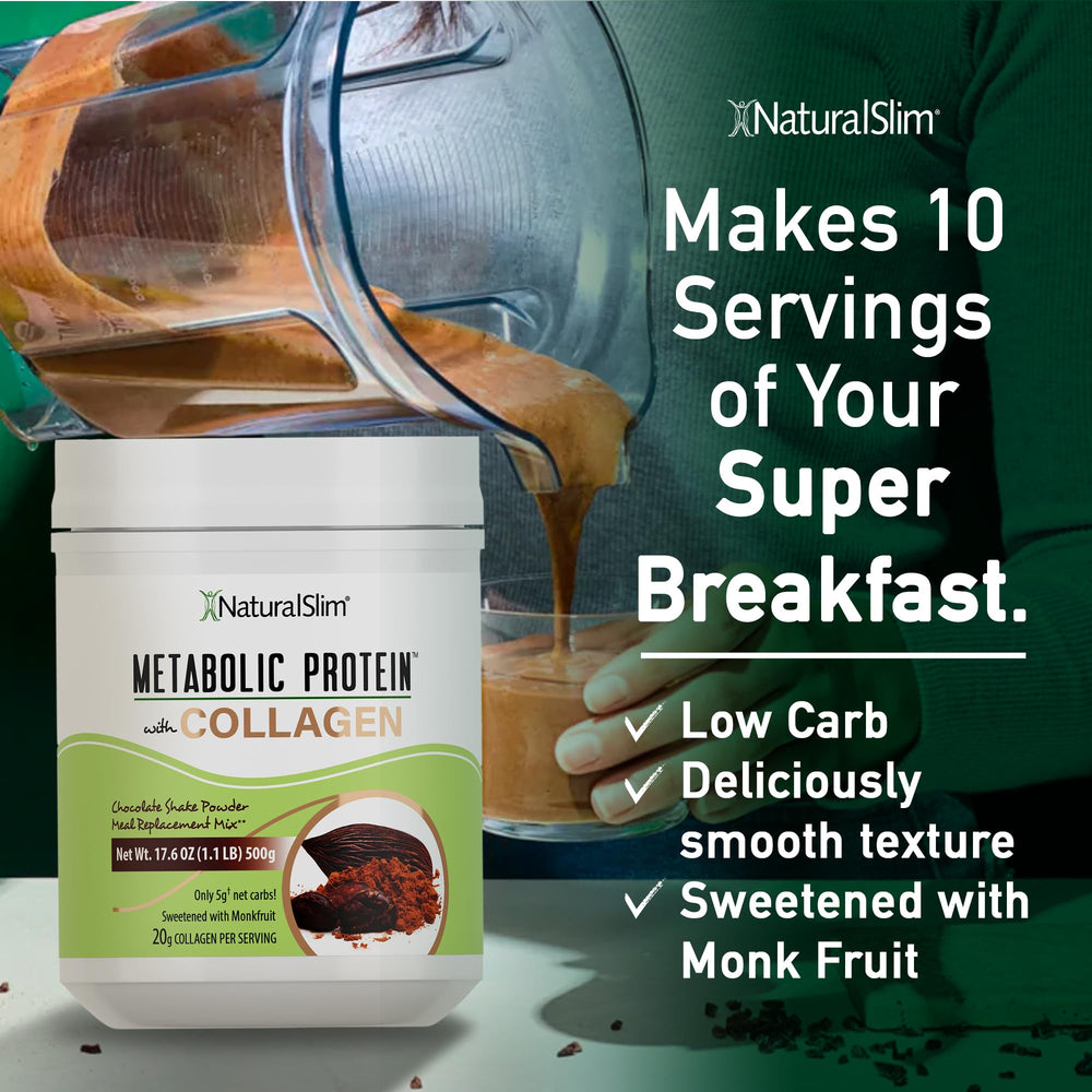 NaturalSlim Metabolic Protein prepared shake with ice, ready after training.