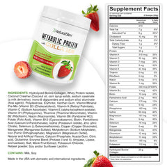 Pouring NaturalSlim Metabolic Protein Powder into glass for a quick shake.