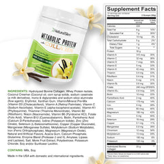NaturalSlim Metabolic Protein Vanilla shake in glass for post-workout recovery