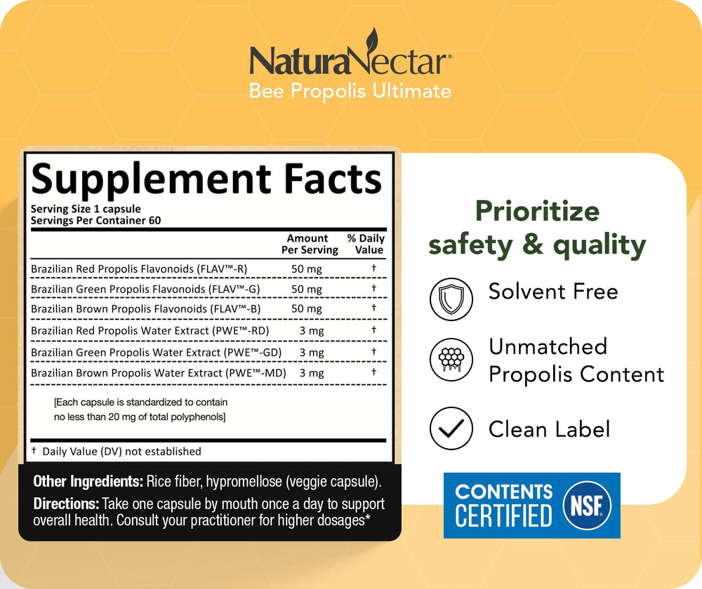 NaturaNectar green extraction process highlights solvent-free production.