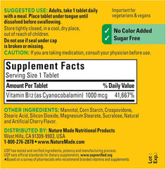 Nature Made B12 under-tongue use demonstrating sublingual administration