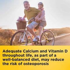 Nature Made Calcium 600 mg with Vitamin D3 tablets close-up shows easy-to-swallow shape