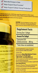 Close-up of Nature Made CoQ10 softgels highlighting orange capsules for daily energy