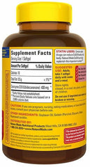 Nature Made CoQ10 softgel capsules close-up, 90 servings per container for daily use.