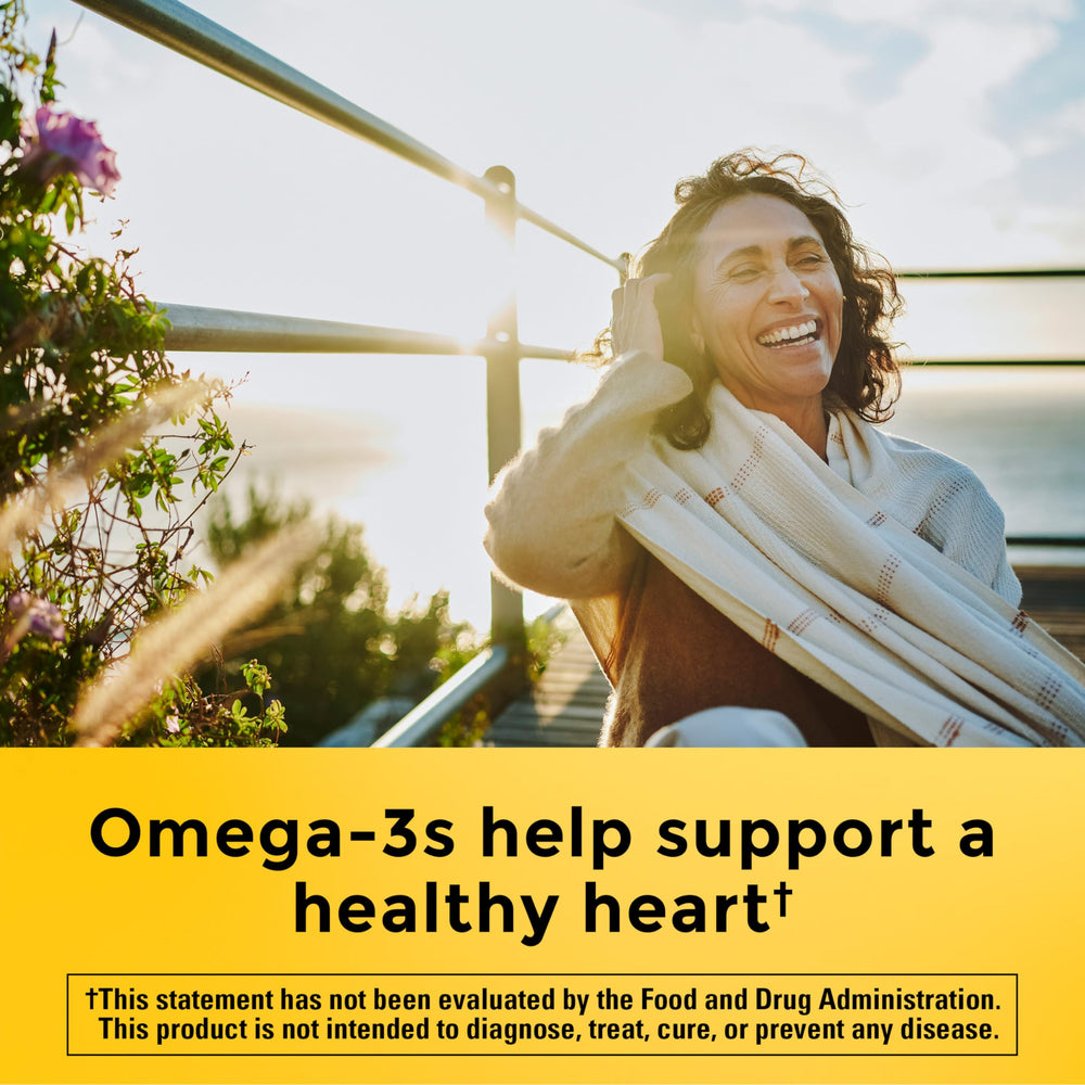 Nature Made Krill Oil softgels with Astaxanthin highlight omega-3 benefits and natural color.