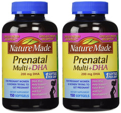 Nature Made Prenatal Multi + DHA bottle front view for daily prenatal support.