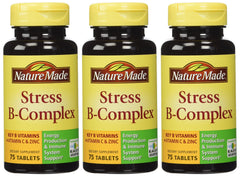 Nature Made Stress B Complex with Zinc front label shows bottle ready for daily immune and energy support