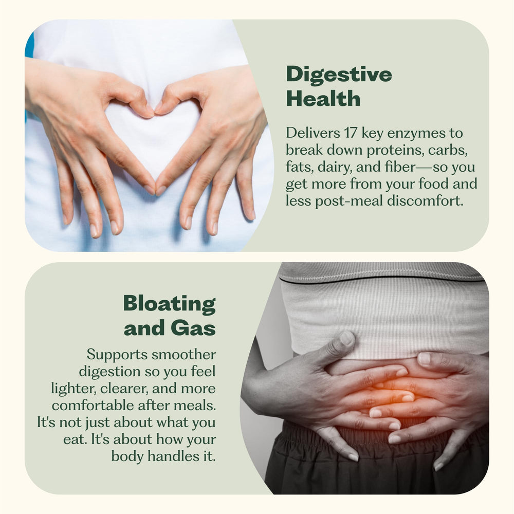 Nature M.D. Enzyme 365 label detail highlights 17 enzymes and herbs for broad digestive support.