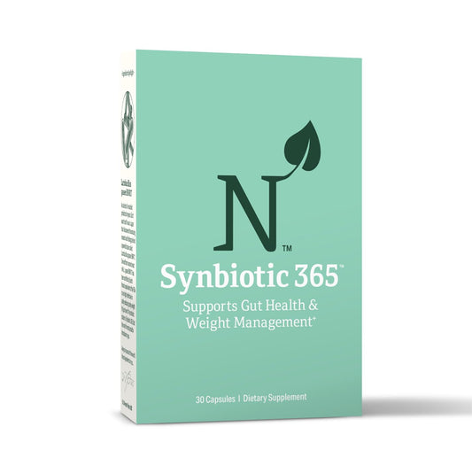 Nature M.D. Synbiotic 365 bottle front view for daily gut balance.