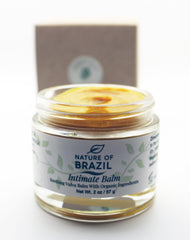 Nature of Brazil Vulva Balm ingredients close-up highlighting organic oils and honey