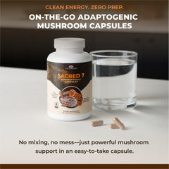 Three capsules daily dose illustrated for convenient lifestyle fit with Sacred 7.