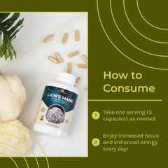 Vegan-friendly Naturealm Lion's Mane capsules suitable for diverse diets.