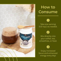 Naturealm organic certification badge and non-GMO mushroom extract highlight purity.