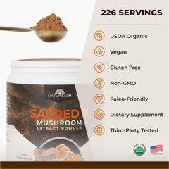Packaging box emphasizing USDA organic certification and potency.