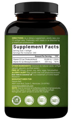 NatureBell D3 + K2 label focus highlighting non-GMO and allergen info