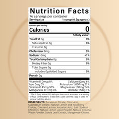 NatureBell Electrolytes Powder label close-up shows potassium-rich formula for balanced hydration.