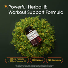 NatureBell Fadogia Agrestis bottle pour suggests easy daily dosing for energy.