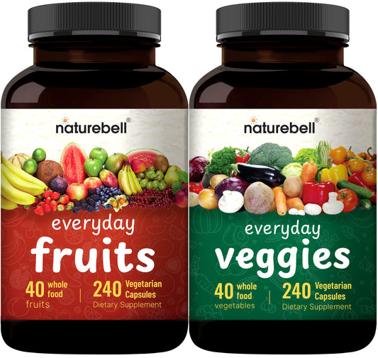 NatureBell Fruit and Veggies Supplement bottle for daily nourishment and convenience.