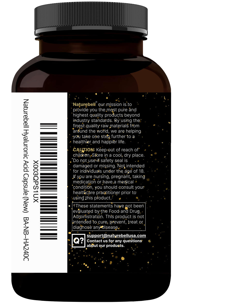 NatureBell hyaluronic acid bottle focusing on hydration benefits.