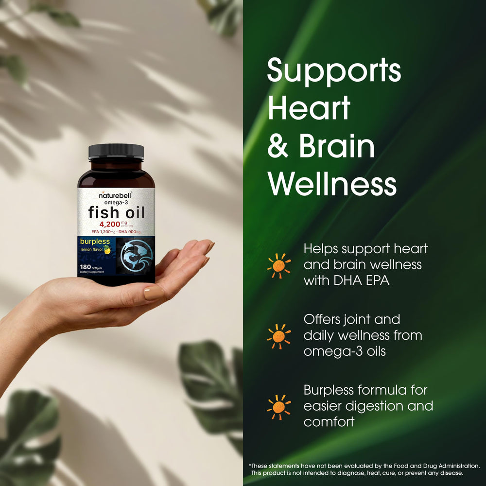 NatureBell Omega-3 bottle being opened to illustrate easy daily serving