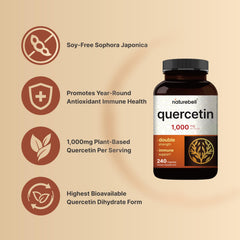 NatureBell Quercetin 1,000mg label details potency and ingredients