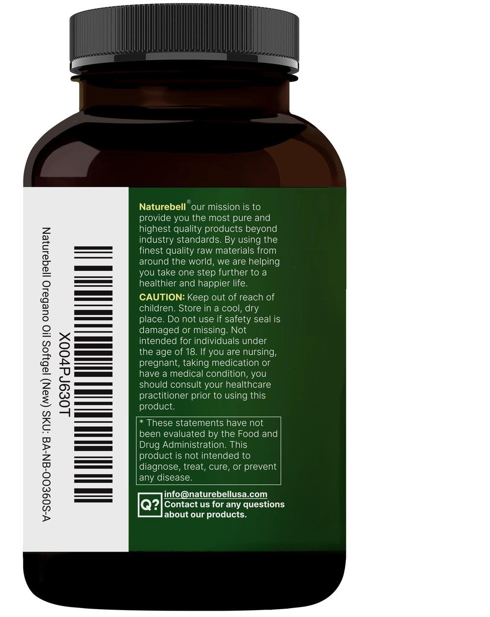 NatureBell softgels on table beside label and seal.