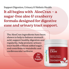 NatureCity Aloe Vera Cranberry Powder Jar highlighting whole-fruit cranberry for flavor and mixability