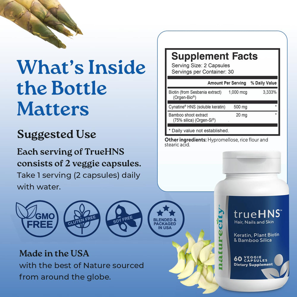 NatureCity bamboo silica visual highlighting collagen support for skin and nails.