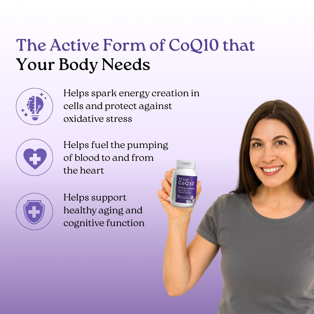 NatureCity CoQH-CF stabilization close-up shows alpha-lipoic acid synergy for freshness.