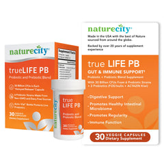 NatureCity True-Life-PB bottle front view showing shelf-stable probiotic formula