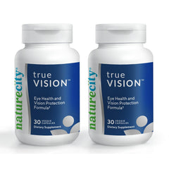 NatureCity TrueVision bottle front showing capsules for eye health support