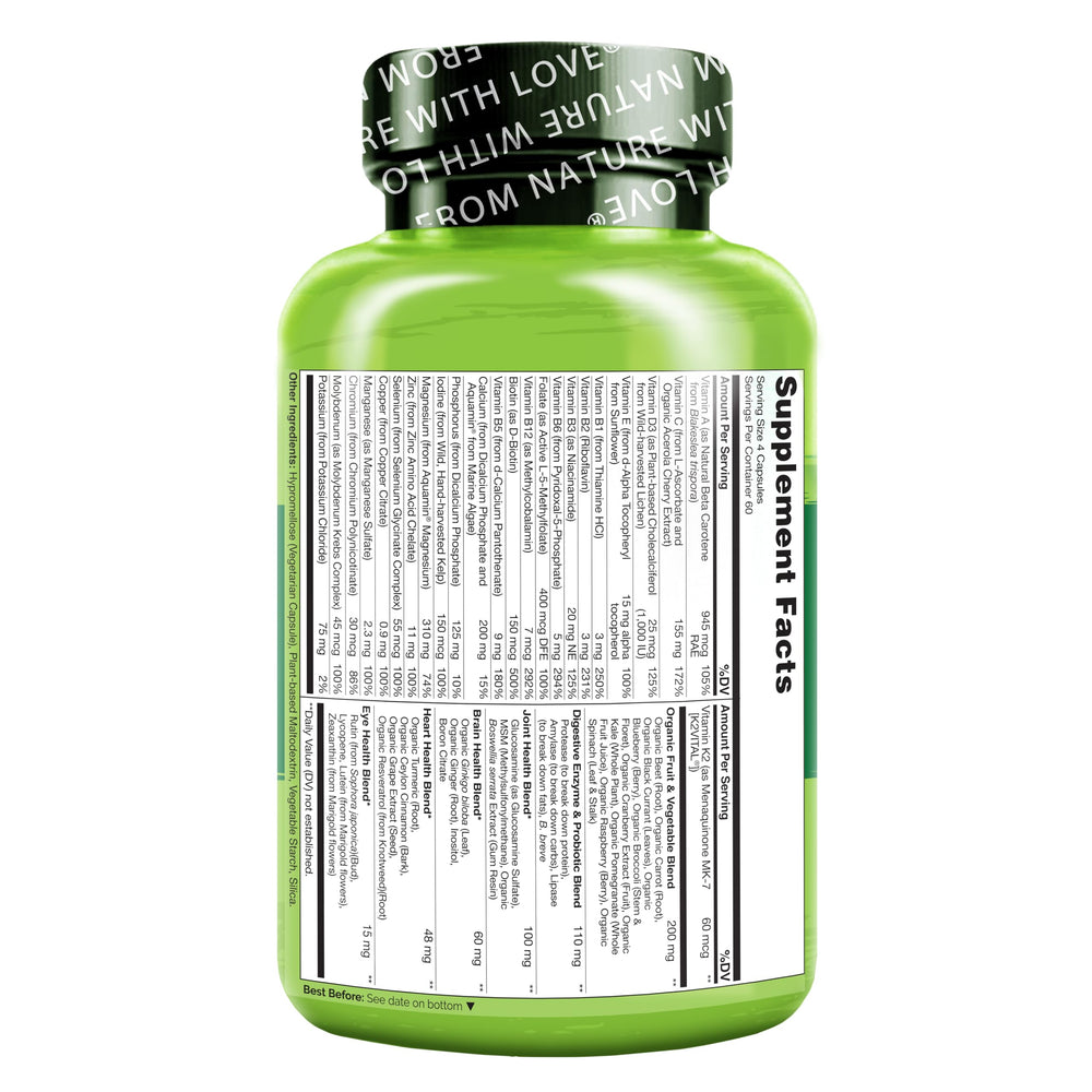 Naturelo 240-capsules package: long-lasting vegan daily supplementation.