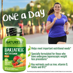 Naturelo label-detail image emphasizing non-GMO, gluten-free vitamins for post-op recovery