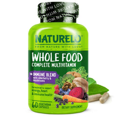 Naturelo multivitamin bottle with immune blend and elderberry for everyday wellness
