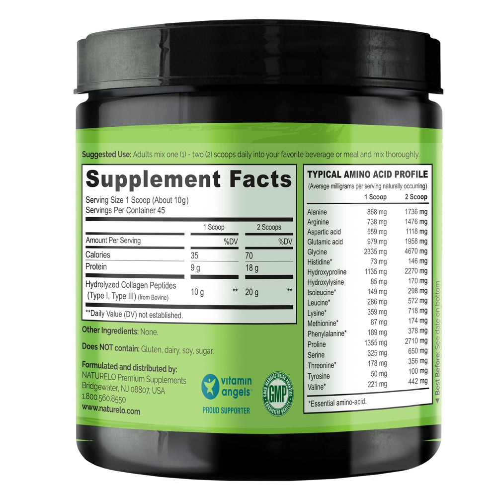 NATURELO Collagen Peptide Powder unflavored appearance blends into drinks with neutral taste