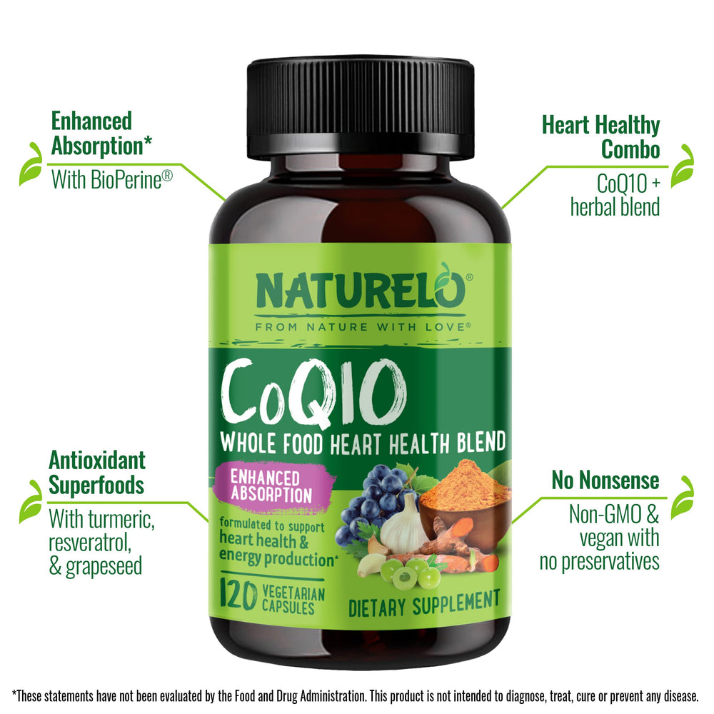Naturelo CoQ10 with BioPerine demonstrates absorption-enhanced formula