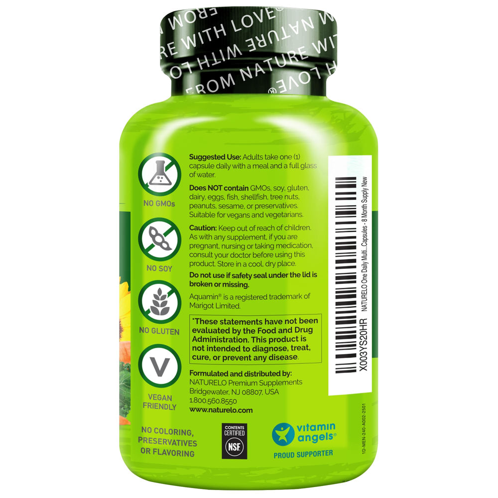 Naturelo Daily routine with bottle on kitchen counter.