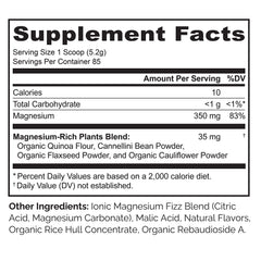 Naturelo Magnesium Powder flaxseed and quinoa ingredients, plant-based magnesium sources.