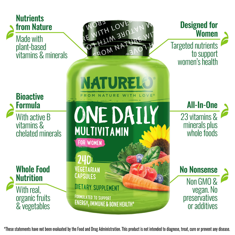 NATURELO ingredients showcase vegan D3 from lichen and organic fruit blend.