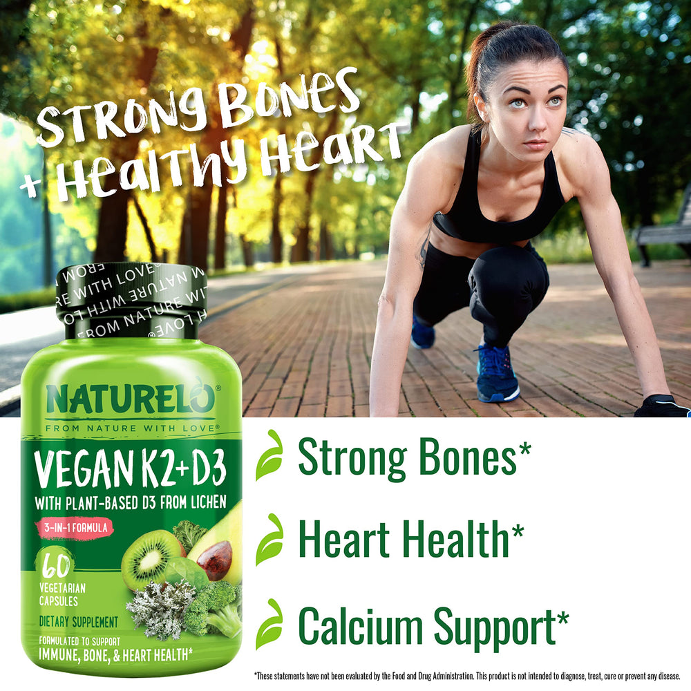 NATURELO D3 K2 capsules indicating easy daily use
